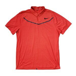 Tiger Woods Collection Nike Dri Fit Golf Polo Shirt Men's XL Red